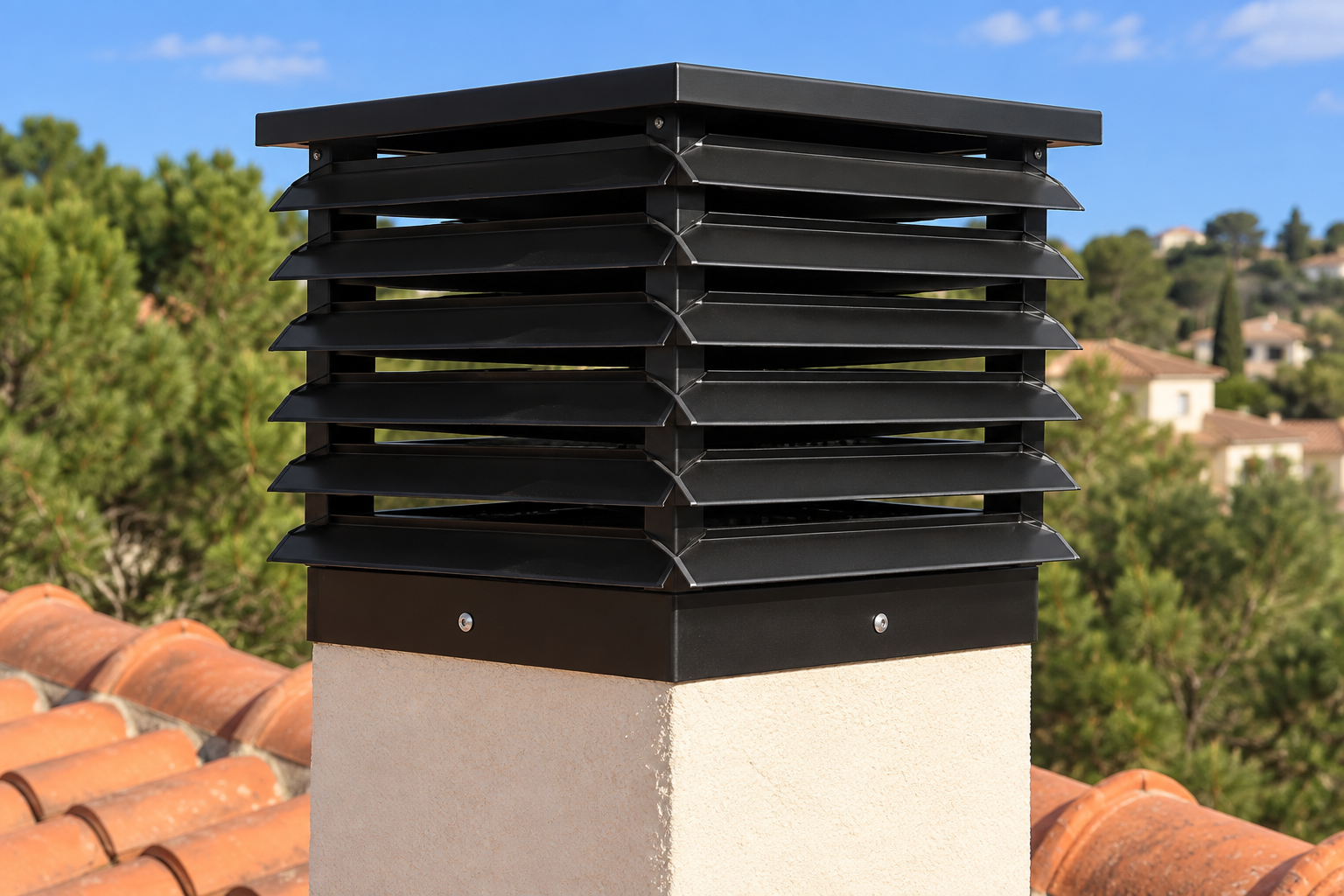 Remates de chimenea en Zaragoza · detalle del sistema