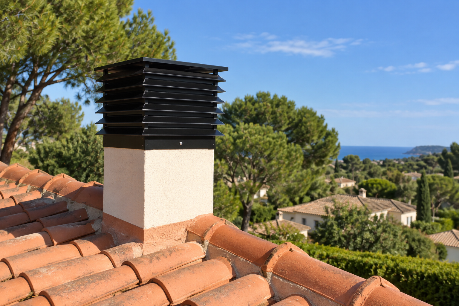 Remates de chimenea en Zaragoza · vista general